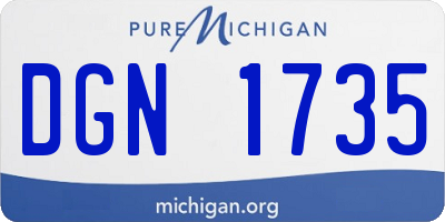 MI license plate DGN1735
