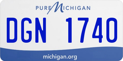 MI license plate DGN1740