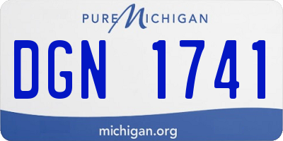 MI license plate DGN1741