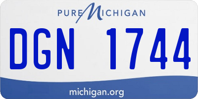 MI license plate DGN1744