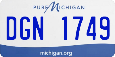 MI license plate DGN1749