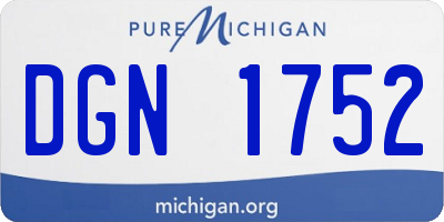 MI license plate DGN1752