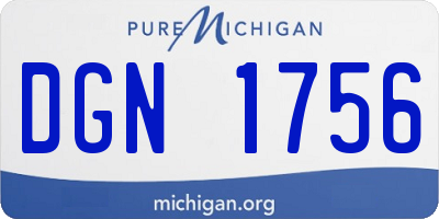 MI license plate DGN1756