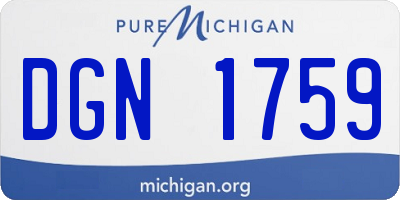 MI license plate DGN1759