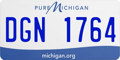 MI license plate DGN1764
