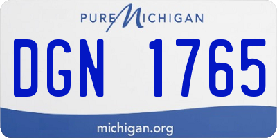 MI license plate DGN1765