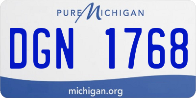 MI license plate DGN1768