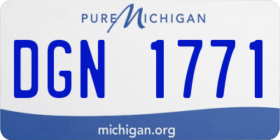 MI license plate DGN1771