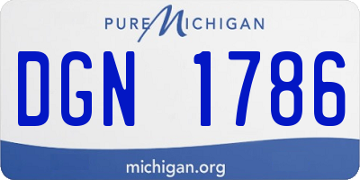 MI license plate DGN1786