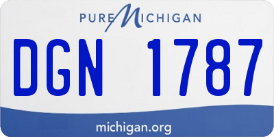 MI license plate DGN1787