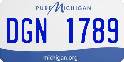 MI license plate DGN1789