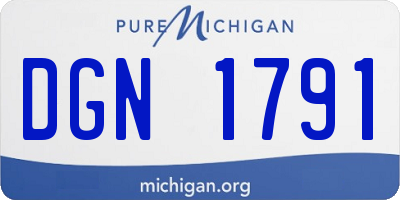 MI license plate DGN1791