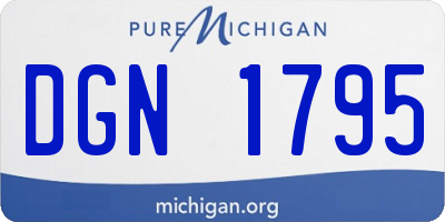 MI license plate DGN1795