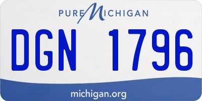 MI license plate DGN1796