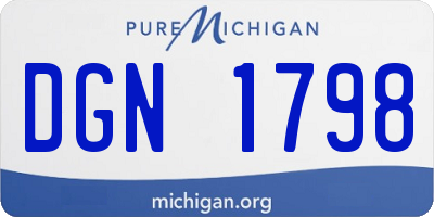 MI license plate DGN1798