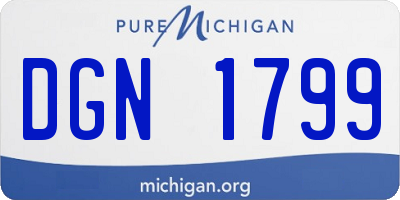 MI license plate DGN1799