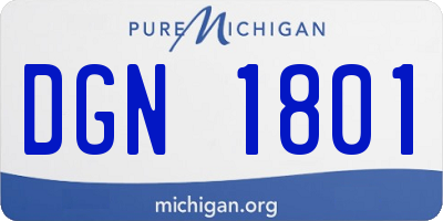 MI license plate DGN1801