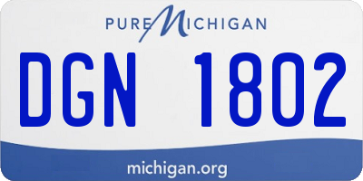 MI license plate DGN1802