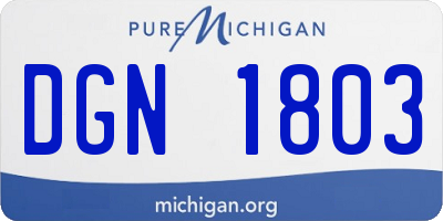 MI license plate DGN1803