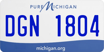 MI license plate DGN1804
