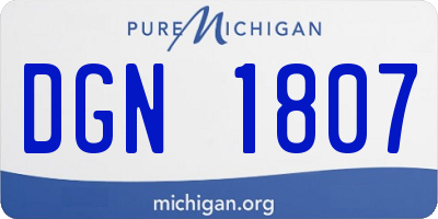 MI license plate DGN1807