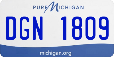 MI license plate DGN1809