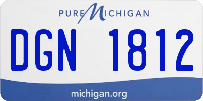 MI license plate DGN1812