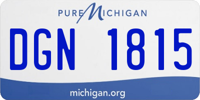 MI license plate DGN1815