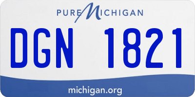 MI license plate DGN1821