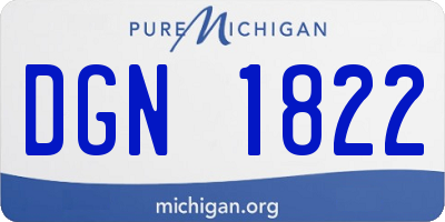 MI license plate DGN1822