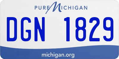 MI license plate DGN1829