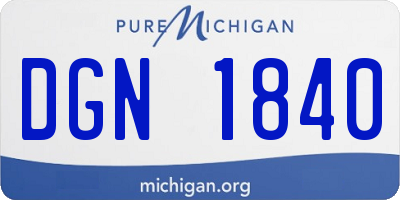 MI license plate DGN1840
