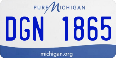MI license plate DGN1865