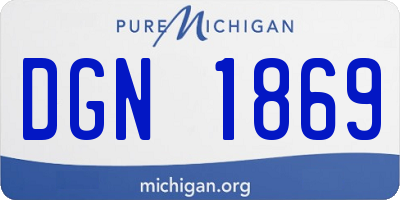 MI license plate DGN1869