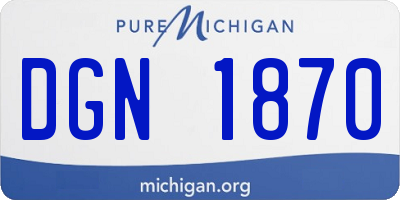 MI license plate DGN1870