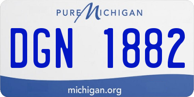 MI license plate DGN1882