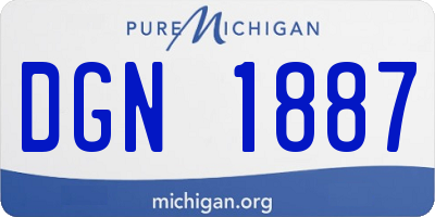 MI license plate DGN1887