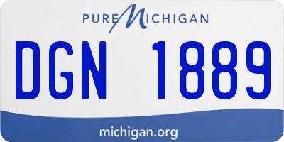 MI license plate DGN1889