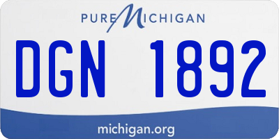 MI license plate DGN1892