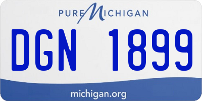 MI license plate DGN1899