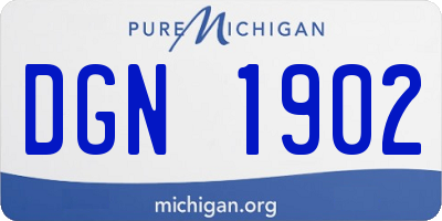 MI license plate DGN1902