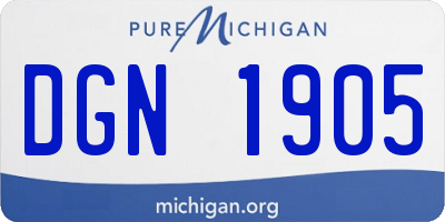 MI license plate DGN1905