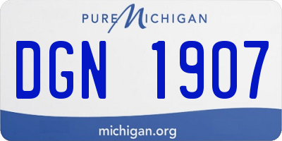 MI license plate DGN1907