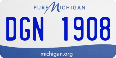MI license plate DGN1908
