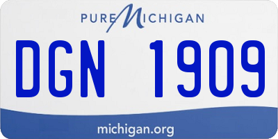 MI license plate DGN1909