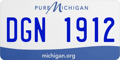 MI license plate DGN1912