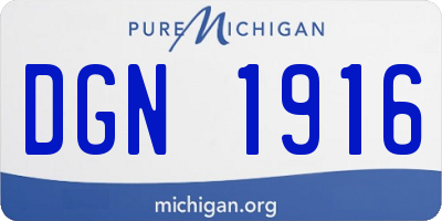 MI license plate DGN1916