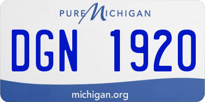 MI license plate DGN1920