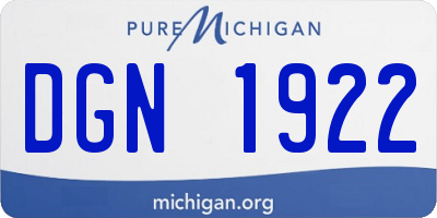 MI license plate DGN1922