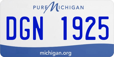 MI license plate DGN1925
